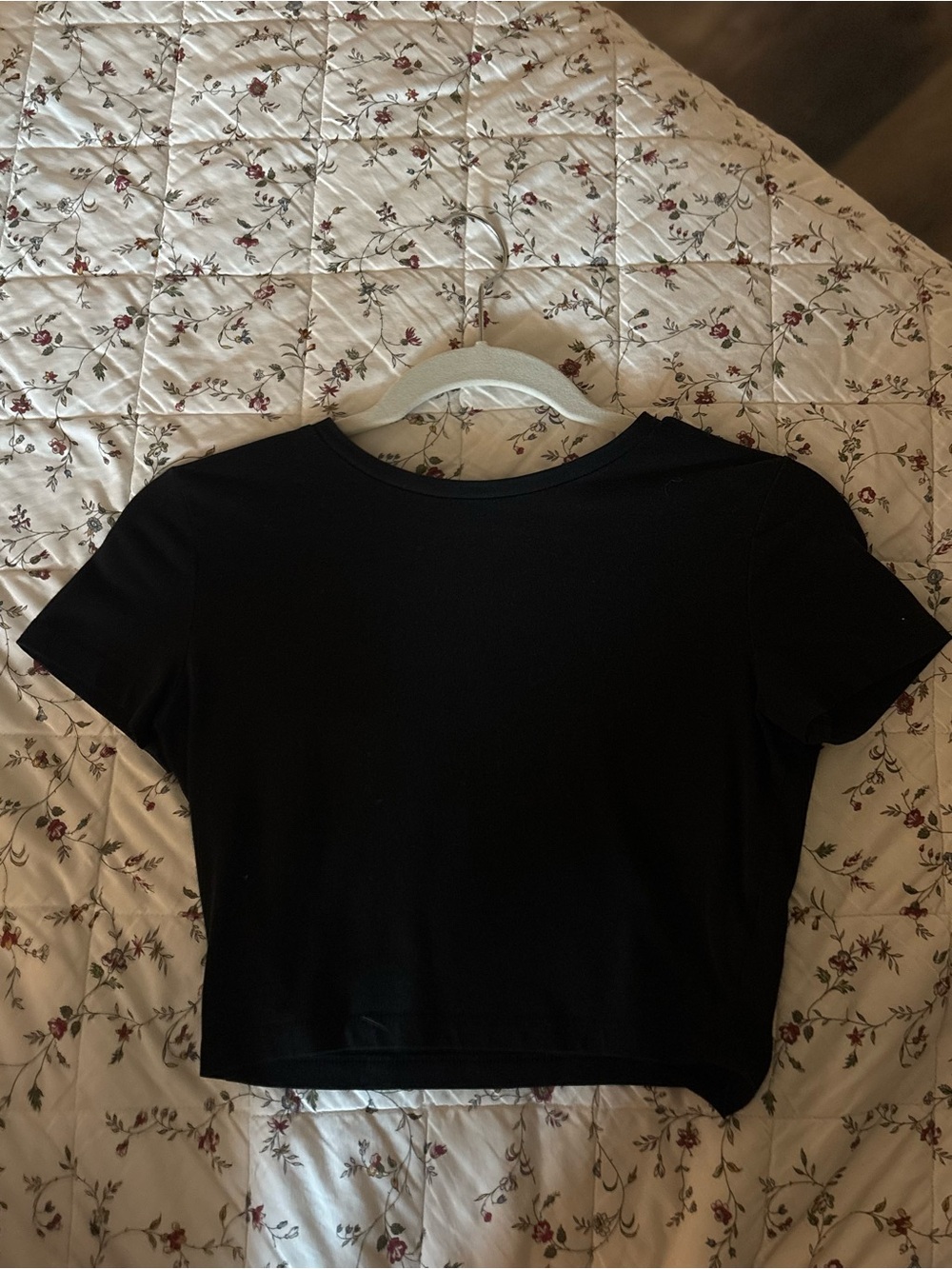 Wild Fable Black Short Sleeve Crop Top